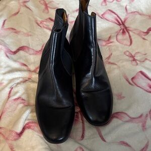 Classic Black Leather Ankle Booties